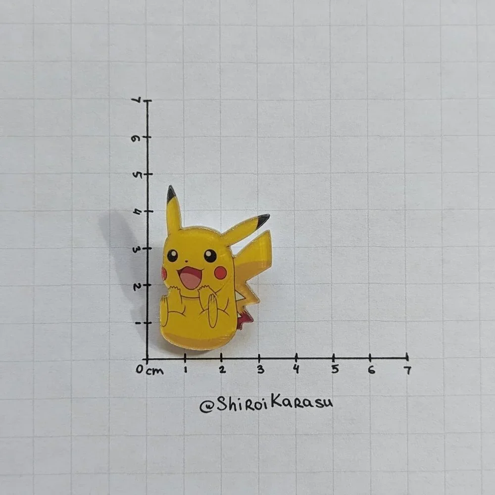 Pikachu Pokemon Anime Acrylic Pins Set of 6 NEW